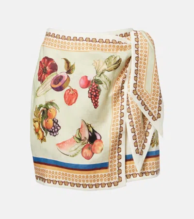 Alemais Alémais Mercado Printed Linen Wrap Skirt In Multi