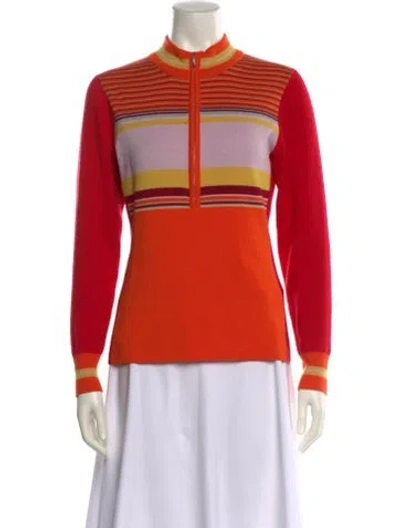 Pre-owned Alemais Merino Wool Striped Top In Orange