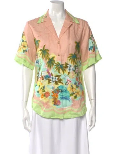 Pre-owned Alemais Mermaid Point Linen Blouse In Neutrals