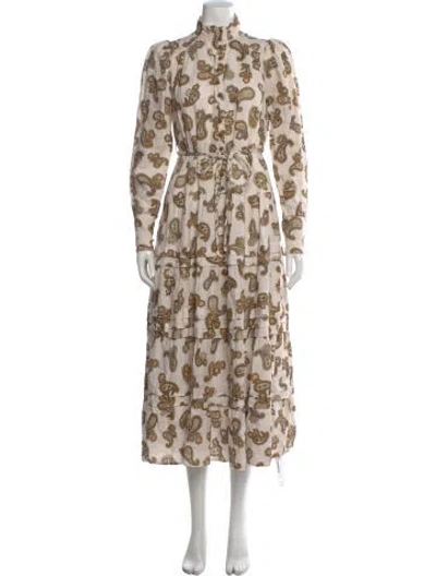 Pre-owned Alemais Mia Tiered Maxi Long Dress In Neutral