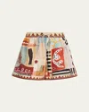 Alemais Michelle Multicolor Shorts With Drawstring Waist And All-over Geometric Motif In Linen Woman In Multi