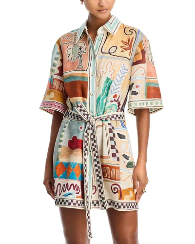 Alemais Michelle Mini Linen Dress In Multi