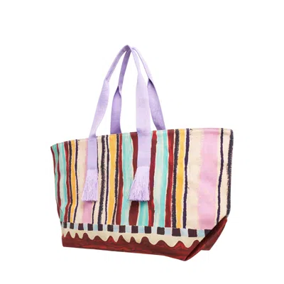 Alemais Michelle Stripe Patch Beach Tote