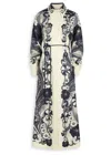 Alemais Mickey Printed Linen Midi Shirt Dress In Blue