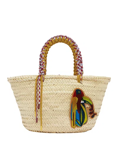 Alemais Midi Straw Basket Tote In Multi