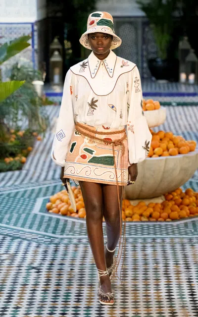 Alemais Mina Embroidered Ramie Shirt