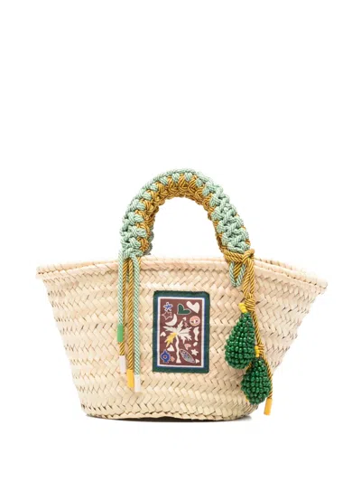 Alemais Mini Handle-beaded Tote Bag In Neutral