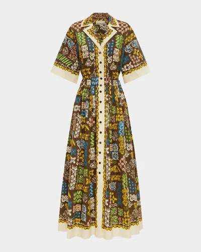 Alemais Minnie Cotton Midi Shirtdress In Multi