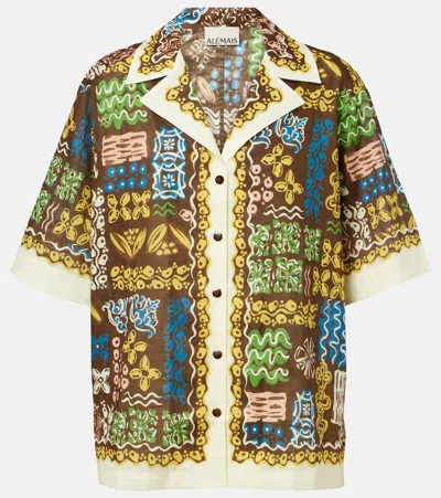 Alemais Alémais Minnie Printed Cotton Bowling Shirt In Multi