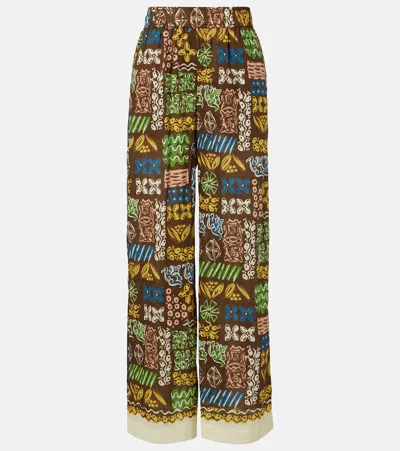 Alemais Alémais Minnie Printed Cotton Wide-leg Pants In Multi