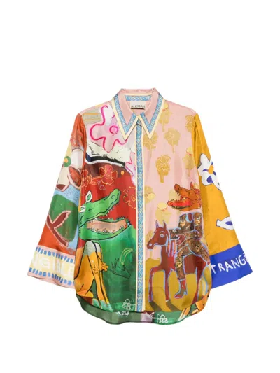 Alemais Mlak Graphic-print Silk Shirt In Animal Print