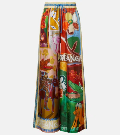 Alemais Mlak Printed Silk-twill Wide-leg Pants In Multi
