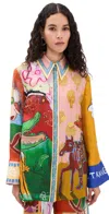 Alemais Mlak Silk Button Down Shirt Multi In Multi