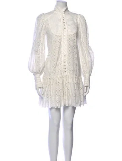 Pre-owned Alemais Mock Neck Mini Dress In Neutral