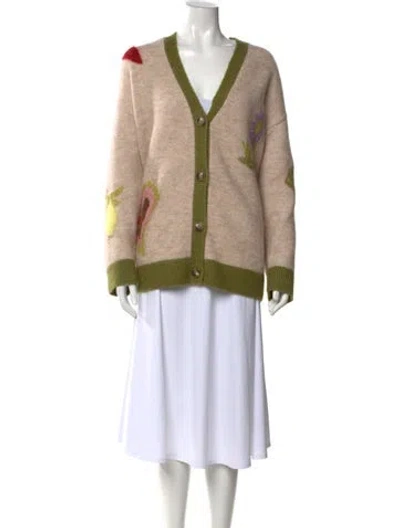 Pre-owned Alemais Mohair Graphic Print Sweater In Neutral