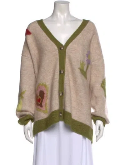 Pre-owned Alemais Mohair Printed Sweater W/ Tags In Neutral