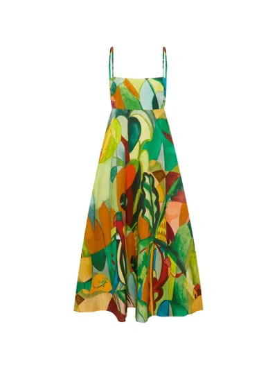 Alemais Mokshini Adjustable-strap Midi Dress In Green