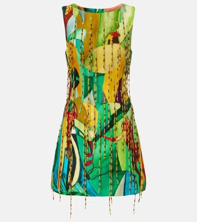 Alemais Alémais Mokshini Beaded Linen-blend Minidress In Multi