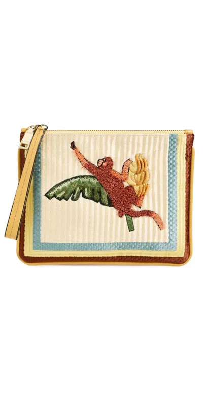 Alemais Mokshini Monkey Embroidered Clutch Multi