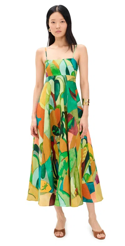 Alemais Mokshini Adjustable-strap Midi Dress In Green