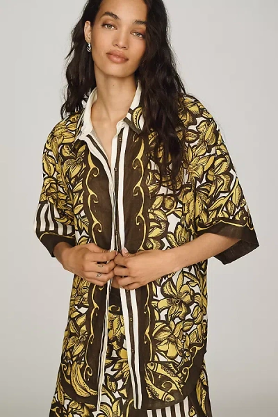 Alemais Mona Hemp Buttondown Shirt In Yellow