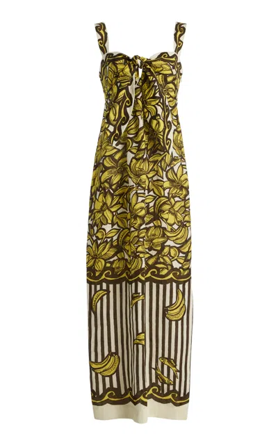 Alemais Alémais Mona Printed Hemp Midi Dress In Green