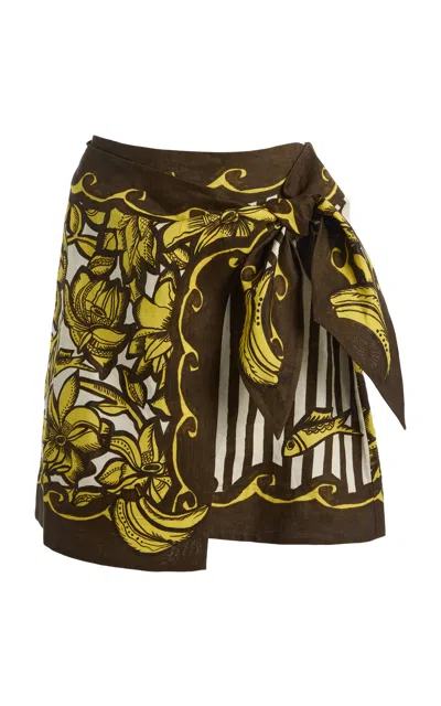 Alemais Alémais Mona Printed Hemp Mini Sarong Skirt In Multi