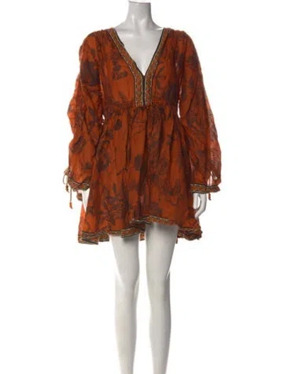 Pre-owned Alemais Monkey Dance Mini Dress In Orange