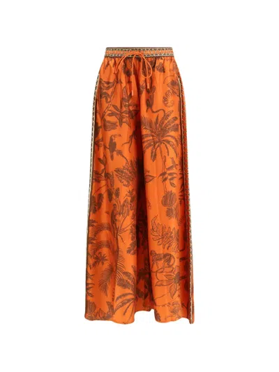 Alemais Monkey Dance Silk Palazzo Pants In Orange