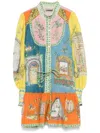 Alemais Monte Printed Mini Shirt Dress In Blue