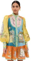 Alemais Monte Printed Mini Shirt Dress In Multi