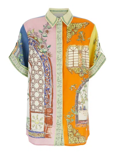 Alemais Monte' Multicolor Shirt With Color Block Inserts