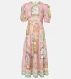 Alemais Monte Linen Midi Dress In Multicoloured