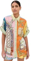 Alemais Multicoloured Colour-block Linen Shirt In Multi