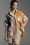 Alemais Multicoloured Colour-block Linen Shirt In Multicolor