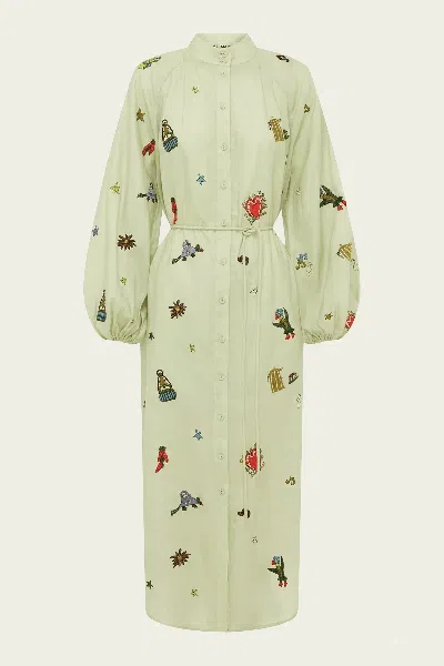 Alemais Montie Shirtdress In Sage In Neutral