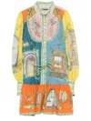 Alemais Monte Printed Mini Shirt Dress In Multicolor