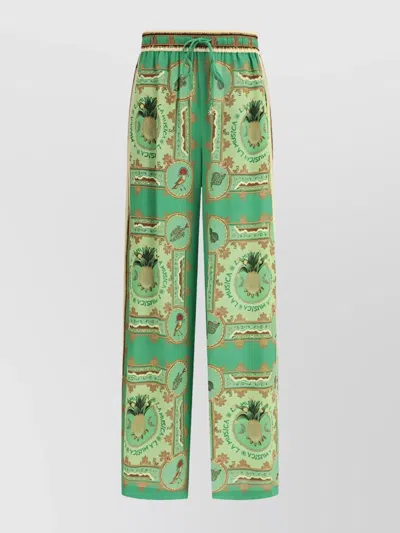ALEMAIS MUSIC PRINT WIDE LEG PANTS