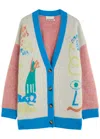 Shop Alemais Nadia Colour-blocked Mohair-blend Cardigan In Multicoloured