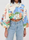 Alemais Nadia Cropped Shirt In Multi