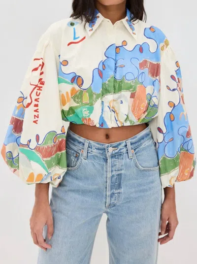 Alemais Nadia Cropped Shirt In Multi