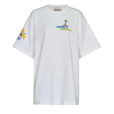 Alemais Nadia Embroidered Tee In White