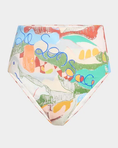 Alemais Nadia High-waist Bikini Bottoms In Multi