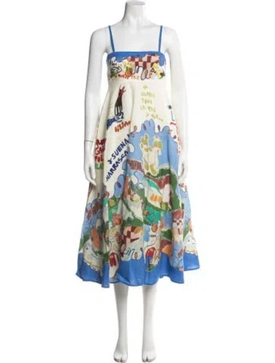 Pre-owned Alemais Nadia Midi Length Dress In Green