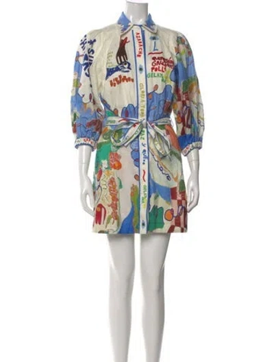 Pre-owned Alemais Nadia Mini Dress In Neutral