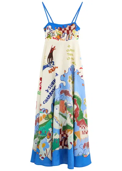 ALEMAIS ALEMAIS NADIA PRINTED FLAX MAXI DRESS