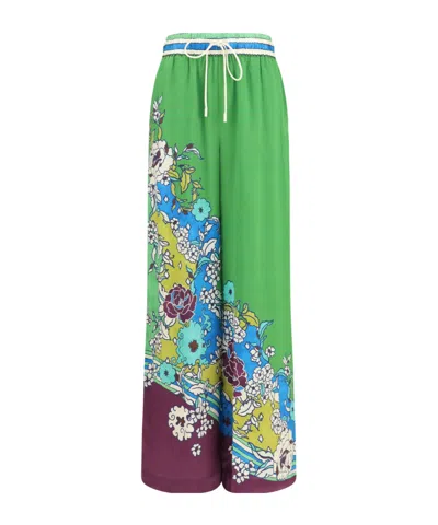 Alemais Nanci Floral-print Silk-satn Wide-leg Pants In Multi