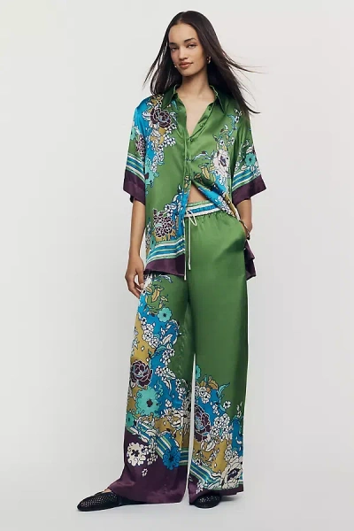 Alemais Nanci Silk Pants In Green