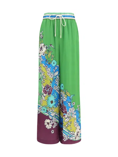 Alemais Nanci Floral-print Silk-satn Wide-leg Pants In Multi
