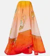 Alemais Neptune Silk Organza Strapless Midi Dress In Multi